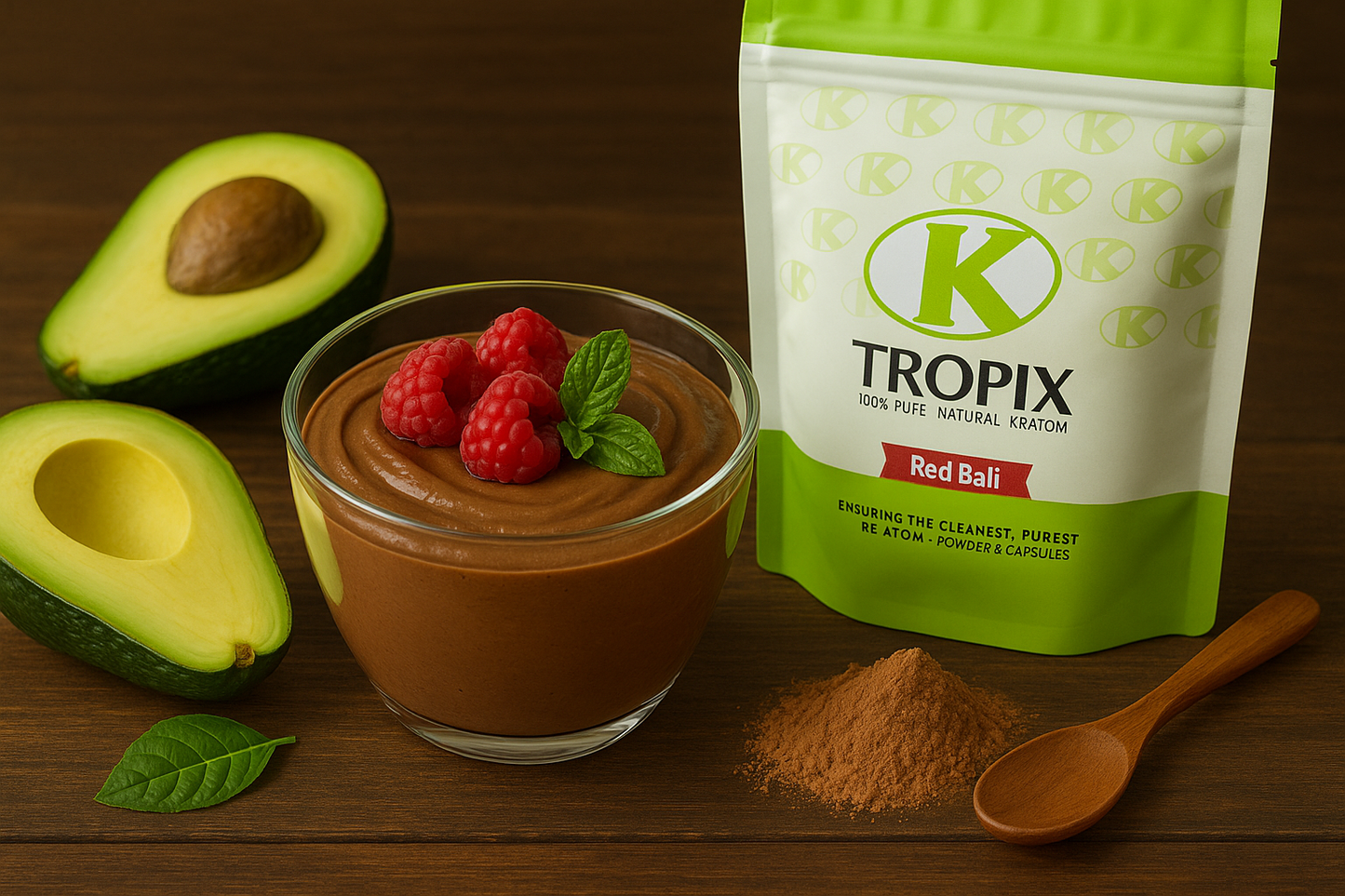 K Tropix Red Bali chocolate avocado mousse dessert