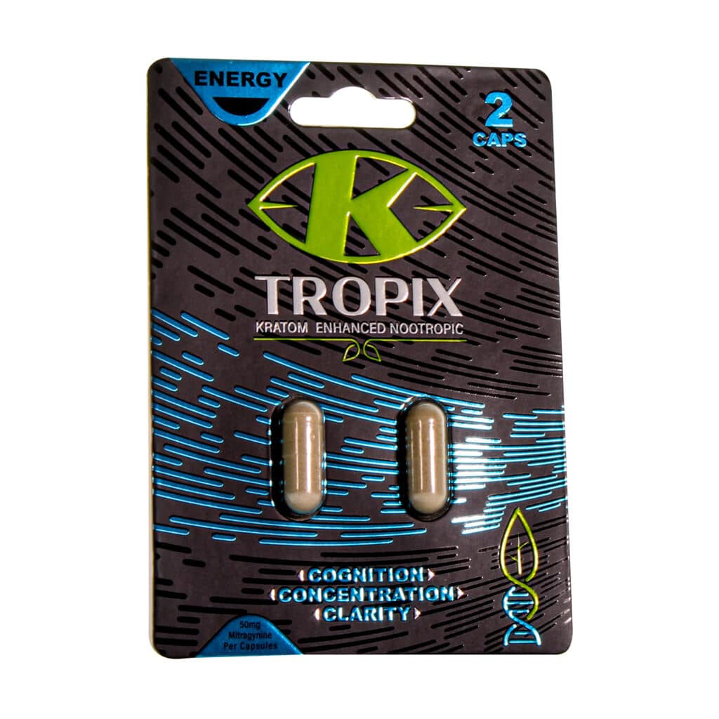 K Tropix kratom enhanced nootropic capsules