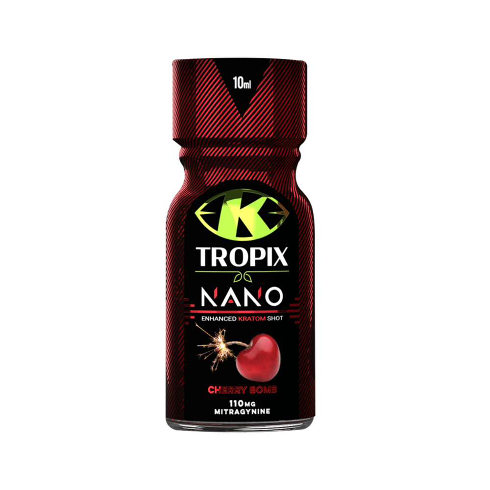 nano kratom shots by K Tropix with cherry bomb flavor
